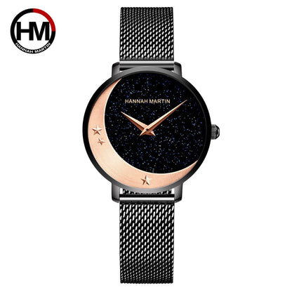 Hannah Martin HM-1334 Watches Factory Stainless Steel Mesh Strap Unique Dial Analog Lady Watch 3BAR Waterproof Quartz Watches