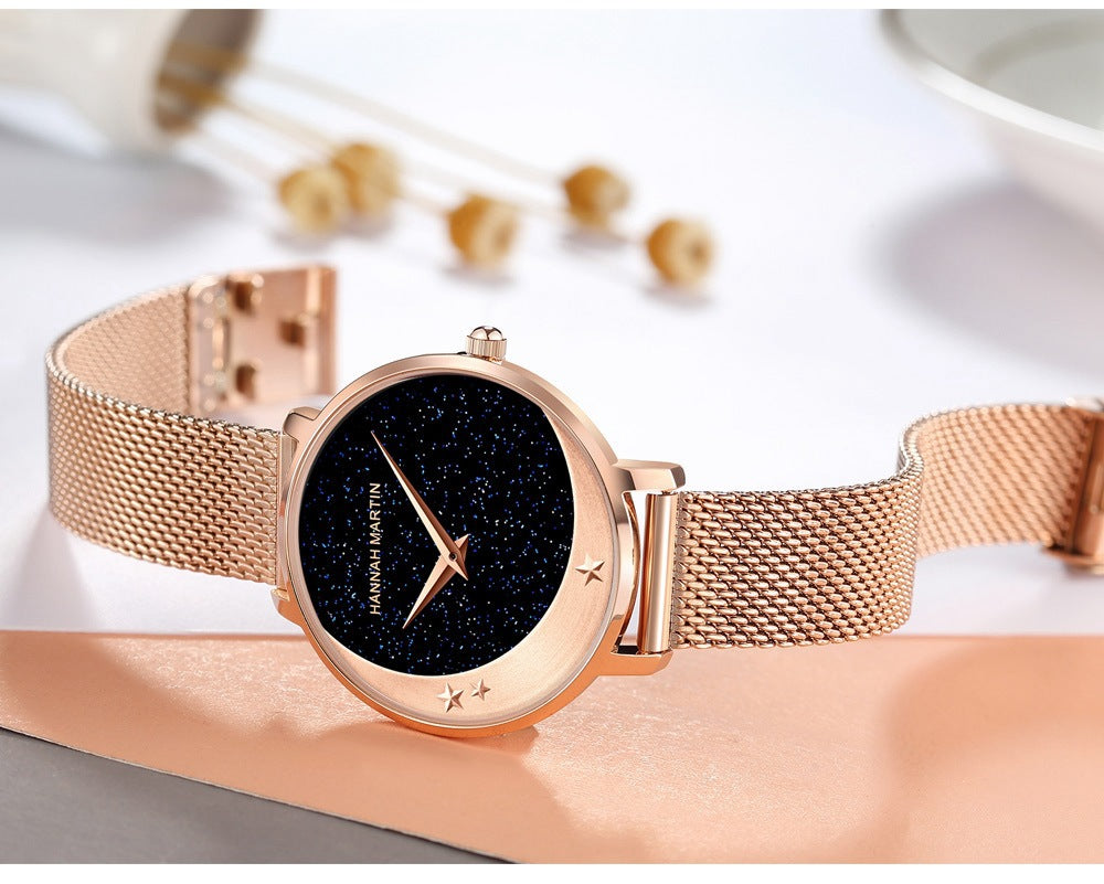 Hannah Martin HM-1334 Watches Factory Stainless Steel Mesh Strap Unique Dial Analog Lady Watch 3BAR Waterproof Quartz Watches