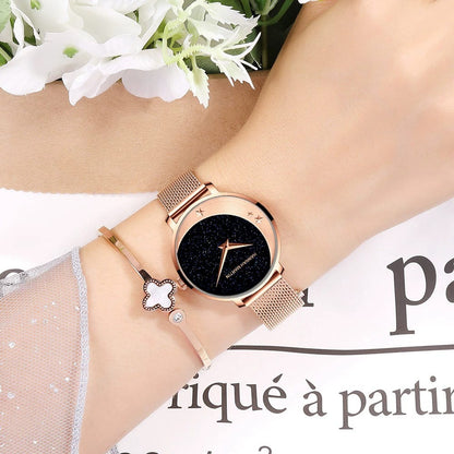 Hannah Martin HM-1334 Watches Factory Stainless Steel Mesh Strap Unique Dial Analog Lady Watch 3BAR Waterproof Quartz Watches