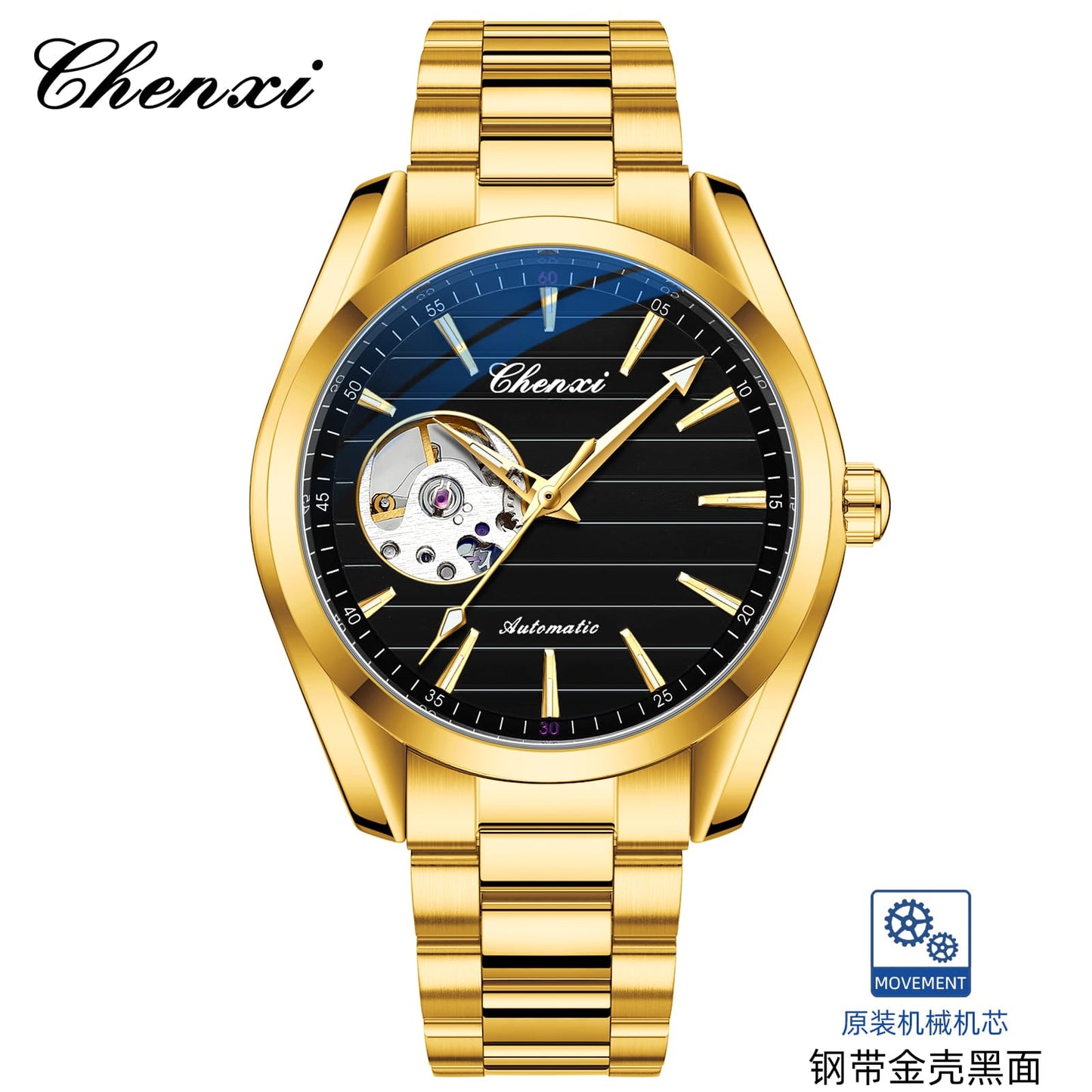 CHENXI 8806 Watch Top Men Automatic Mechanical Business Watches Stainless Steel Waterproof Men's Wristwatches