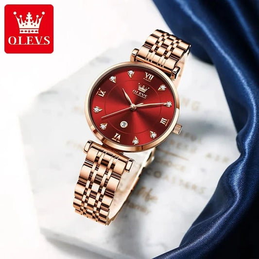 OLEVS 5866 Beatiful Dress Fashion Women Quartz Wristwatch Water Resistant Feature Analog Watch for Women Girl