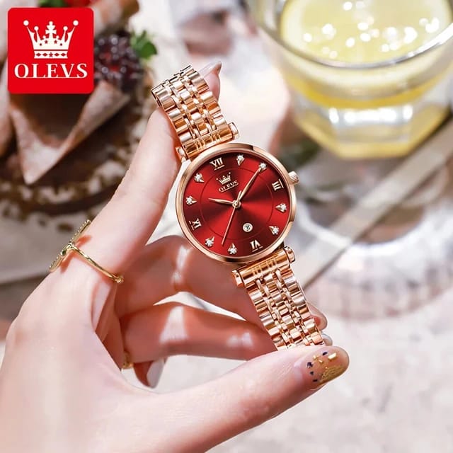 OLEVS 5866 Beatiful Dress Fashion Women Quartz Wristwatch Water Resistant Feature Analog Watch for Women Girl