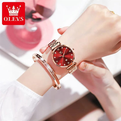 OLEVS 5866 Beatiful Dress Fashion Women Quartz Wristwatch Water Resistant Feature Analog Watch for Women Girl