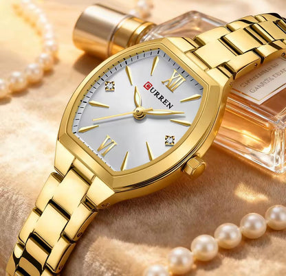 Curren 9112 Women Quartz Stainless Steel Dress Bracelet Wristwatches Ladies