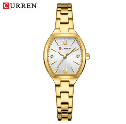 Curren 9112 Women Quartz Stainless Steel Dress Bracelet Wristwatches Ladies