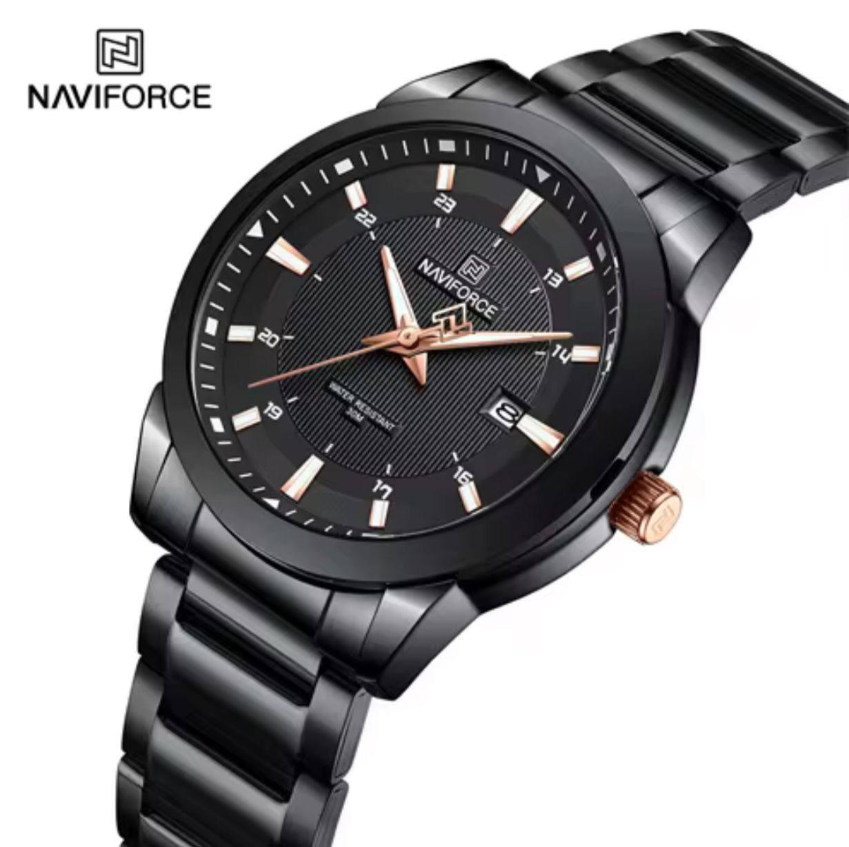 New NAVIFORCE 8029 Men's Watches Fashion Quartz Watch for Man Waterproof Stainless Steel Wristwatch