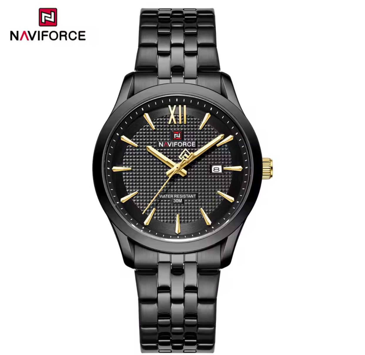 NAVIFORCE 9255 Luxury Men's Watch Waterproof Stainless Steel Quartz Watch Luminous Sports Calendar Watches for Men