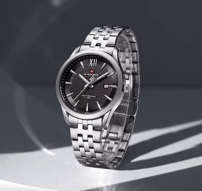 NAVIFORCE 9255 Luxury Men's Watch Waterproof Stainless Steel Quartz Watch Luminous Sports Calendar Watches for Men