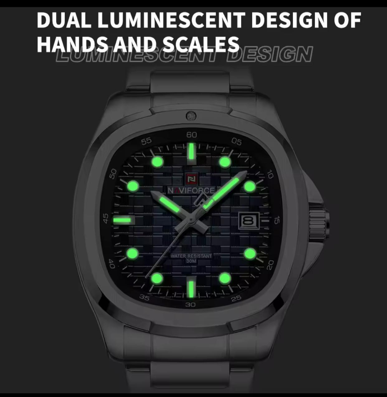 NAVIFORCE New 9240 Men Wristwatch Fashion Luxury Date Original Watch Original Stainless Steel Sport Quartz Male Clock