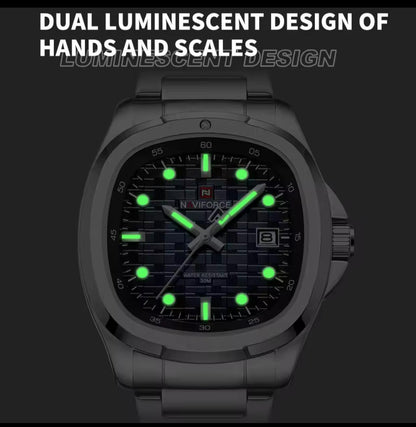 NAVIFORCE New 9240 Men Wristwatch Fashion Luxury Date Original Watch Original Stainless Steel Sport Quartz Male Clock