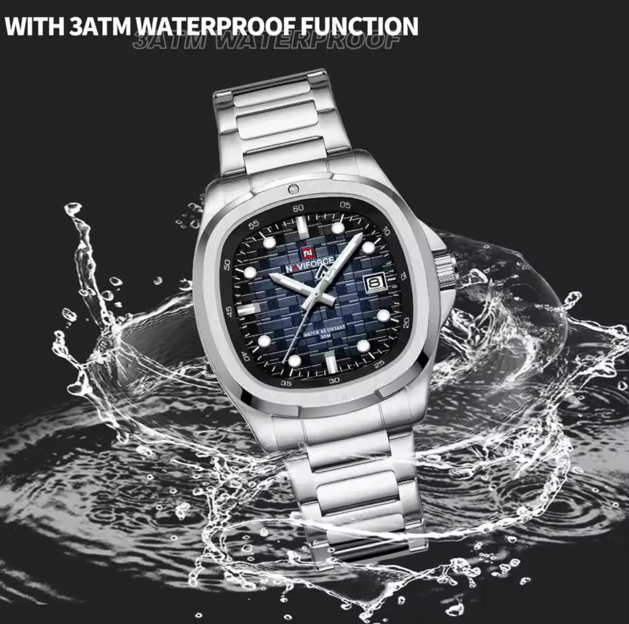 NAVIFORCE New 9240 Men Wristwatch Fashion Luxury Date Original Watch Original Stainless Steel Sport Quartz Male Clock