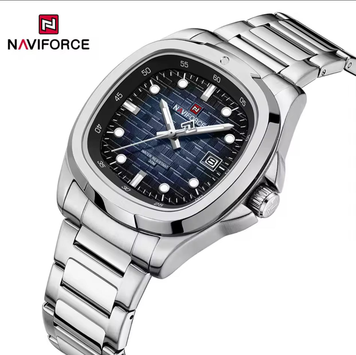 NAVIFORCE New 9240 Men Wristwatch Fashion Luxury Date Original Watch Original Stainless Steel Sport Quartz Male Clock
