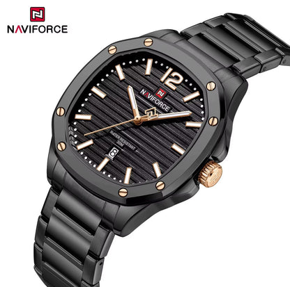 NAVIFORCE NF9243S 9243 New Simple Men Top Brand Luxury Business Date Wristwatch Stainless Steel Sport Quartz Original Male Clock