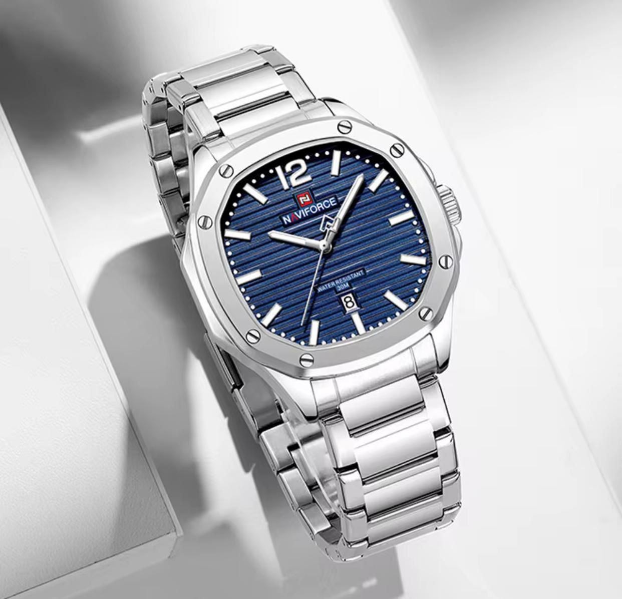 NAVIFORCE NF9243S 9243 New Simple Men Top Brand Luxury Business Date Wristwatch Stainless Steel Sport Quartz Original Male Clock