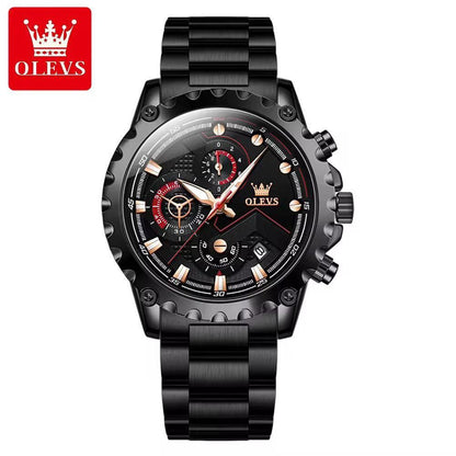 OLEVS 2873 Men Top Brand Luxury  Quartz Watch Quality Genuine Stainless Steel Men Wristwatch