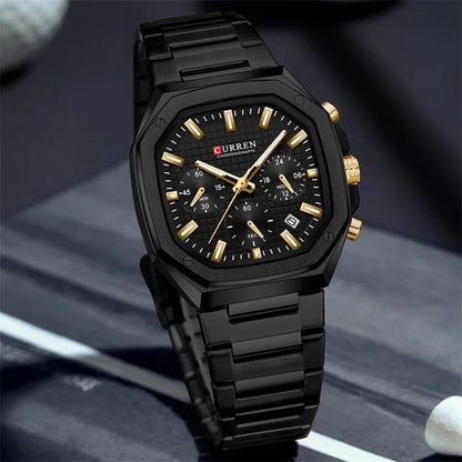 CURREN 8459 New Men Watch Top Brand Luxury Chronograph Original Quartz Male Clock Gift Sport Business Waterproof Wristwatch