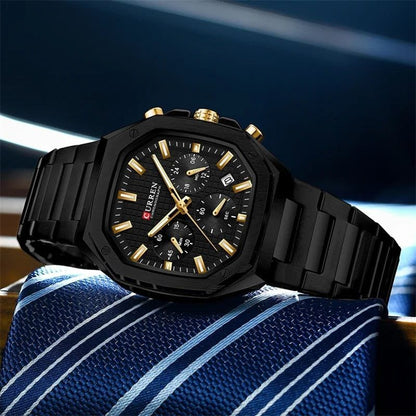 CURREN 8459 New Men Watch Top Brand Luxury Chronograph Original Quartz Male Clock Gift Sport Business Waterproof Wristwatch