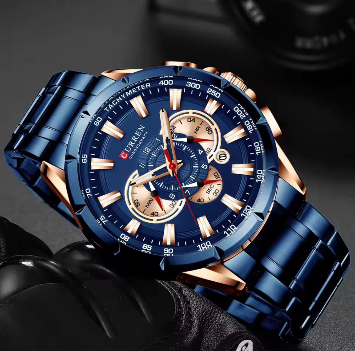 curren chronograph watch collection  8363 8418 and lady's watch 9094 quartz water resistant