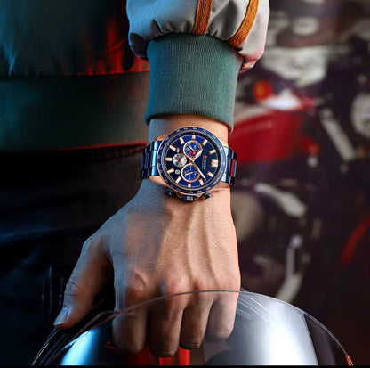 Luxury CURREN 8418 Watch for Men Fashion Sport Men's Quartz Watch with Calendar Chronograph Luminous Hands Waterproof Wristwatch