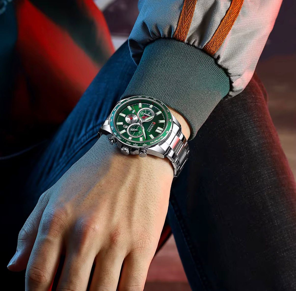 Luxury CURREN 8418 Watch for Men Fashion Sport Men's Quartz Watch with Calendar Chronograph Luminous Hands Waterproof Wristwatch
