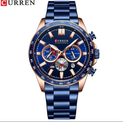 Luxury CURREN 8418 Watch for Men Fashion Sport Men's Quartz Watch with Calendar Chronograph Luminous Hands Waterproof Wristwatch