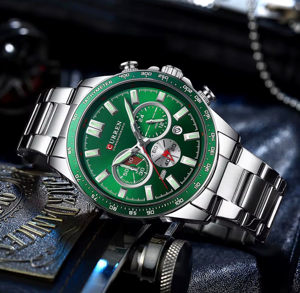 Luxury CURREN 8418 Watch for Men Fashion Sport Men's Quartz Watch with Calendar Chronograph Luminous Hands Waterproof Wristwatch