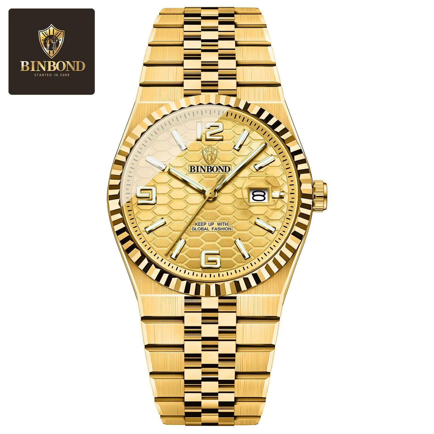 Mens Binbond B8181 and B102 Quartz Water resistant Luminous watch