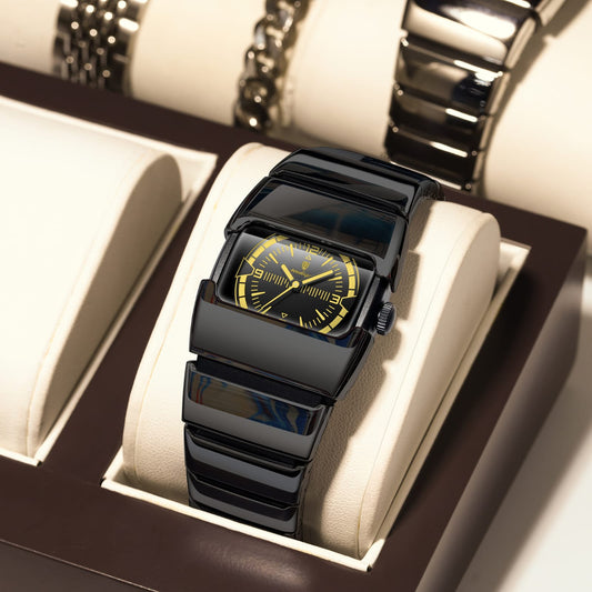 Poedagar 846 Luxury Men Square Quartz Watch Stainless Steel Strap Hardlex Glass 3ATM Waterproof Luminous Wrist Watch