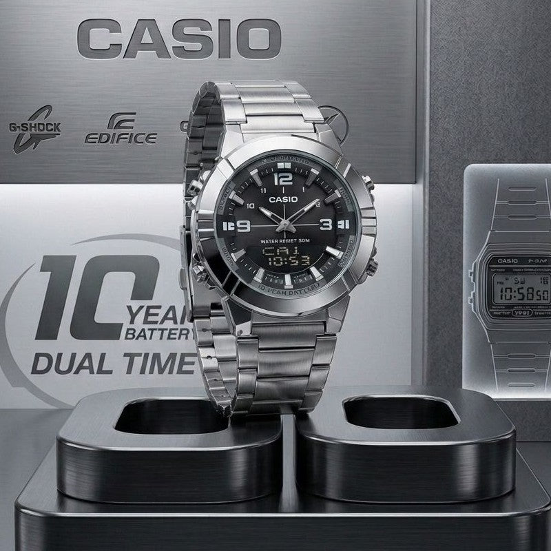 Casio AMW-880 Analog-Digital Watch For Men– Dual Time, 30M Water Resistant