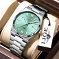 LIGE LG89153 Sports Quartz Watch for Men Dial Waterproof Luminous Business Style Stainless Steel