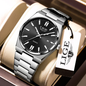 LIGE LG89153 Sports Quartz Watch for Men Dial Waterproof Luminous Business Style Stainless Steel
