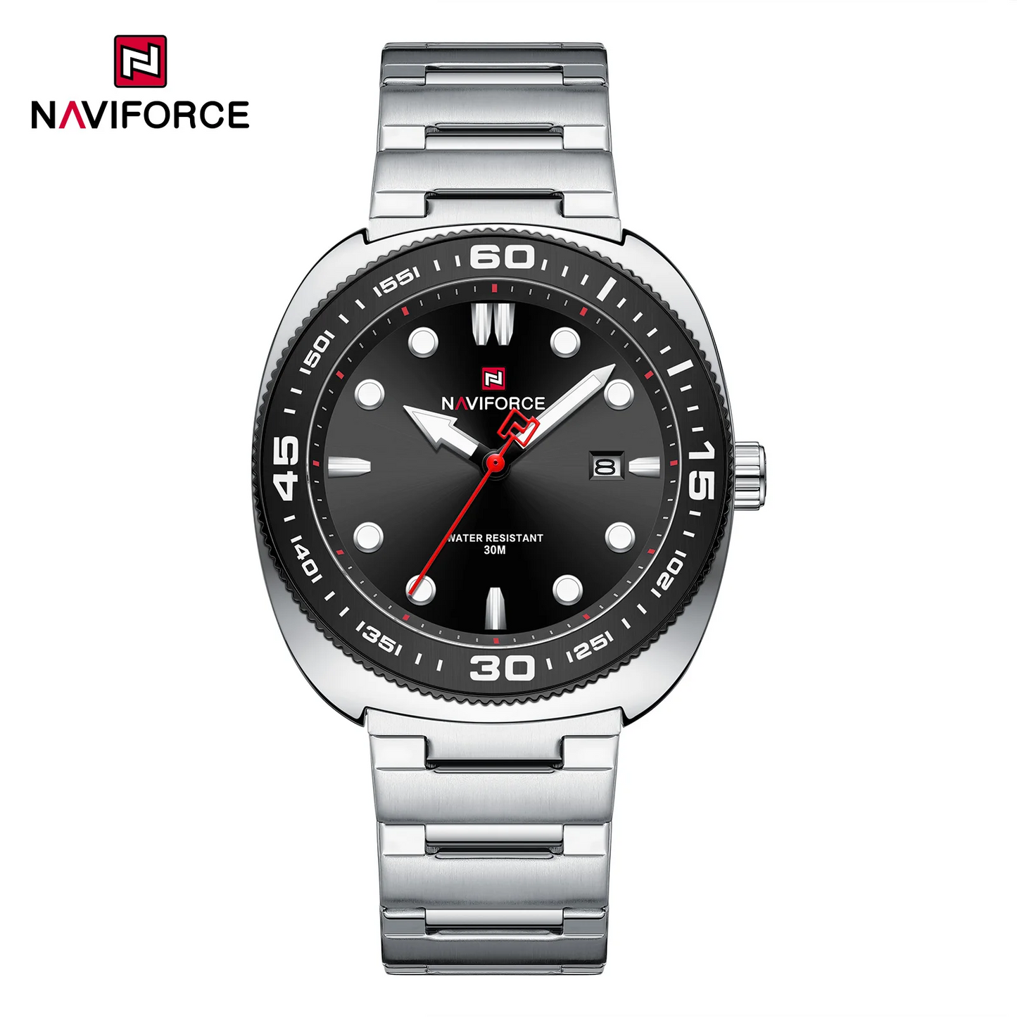 NAVIFORCE 9250 Luxury Men's Sport Watches Luxury Stainless Steel Strap 30M Waterproof Date Display Male Quartz Wristwatch