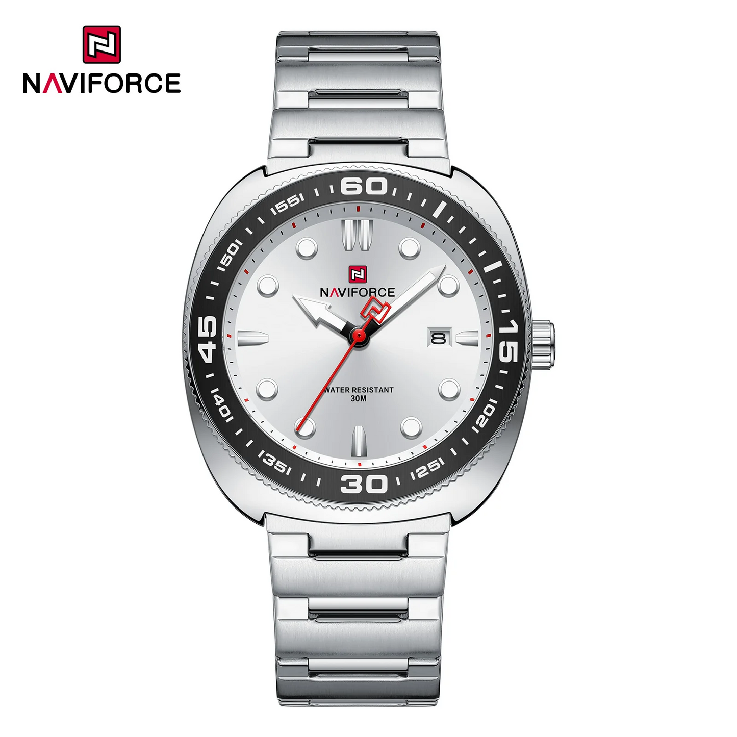 NAVIFORCE 9250 Luxury Men's Sport Watches Luxury Stainless Steel Strap 30M Waterproof Date Display Male Quartz Wristwatch