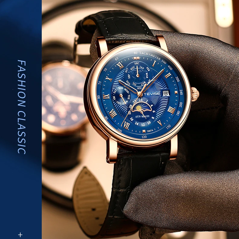 Automatic Tourbillon Mechanical Tevise T867A T612 T9831E Watches For Men
