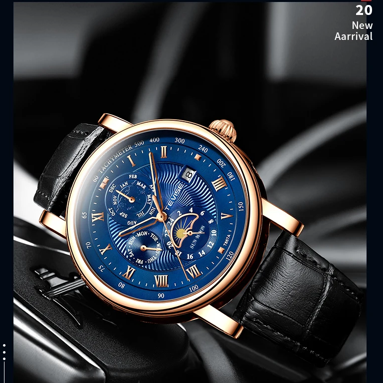 Automatic Tourbillon Mechanical Tevise T867A T612 T9831E Watches For Men