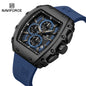 NAVIFORCE 8070 Men Quartz Wristwatch Luxury Chronograph Casual Clock Sport Waterproof Multifunctional Watch Silicone Strap