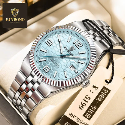 Mens Binbond B8181 and B102 Quartz Water resistant Luminous watch