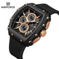 NAVIFORCE 8070 Men Quartz Wristwatch Luxury Chronograph Casual Clock Sport Waterproof Multifunctional Watch Silicone Strap