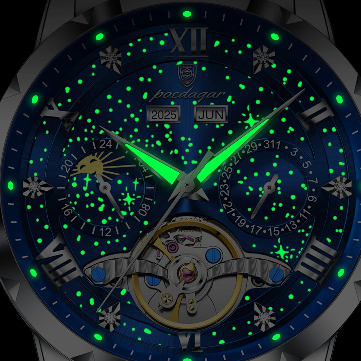 Automatic Mechanical Self Winding Poedagar 1420 Poedagar 1418 Poedagar 1423 Watch For Men