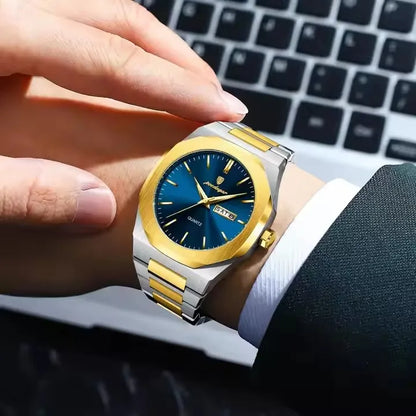 POEDAGAR 825 Men Luxury Stainless Steel Quartz Watches