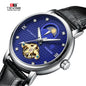 Tevise 612 Tourbillon Automatic Mechanical Movement Watch Business Moon Phase  Watch Leather Band Men's Watches