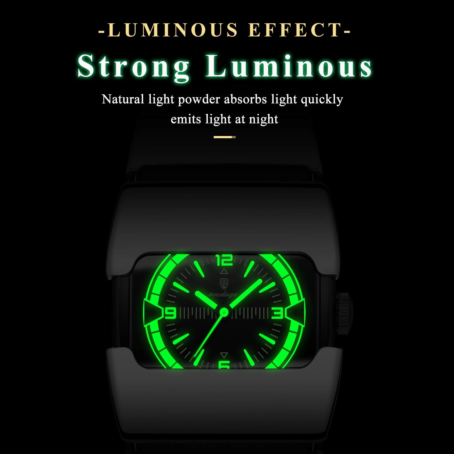 Poedagar 846 Luxury Men Square Quartz Watch Stainless Steel Strap Hardlex Glass 3ATM Waterproof Luminous Wrist Watch