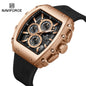 NAVIFORCE 8070 Men Quartz Wristwatch Luxury Chronograph Casual Clock Sport Waterproof Multifunctional Watch Silicone Strap