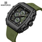 NAVIFORCE 8070 Men Quartz Wristwatch Luxury Chronograph Casual Clock Sport Waterproof Multifunctional Watch Silicone Strap