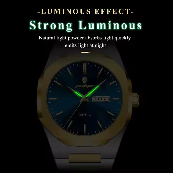 POEDAGAR 825 Men Luxury Stainless Steel Quartz Watches