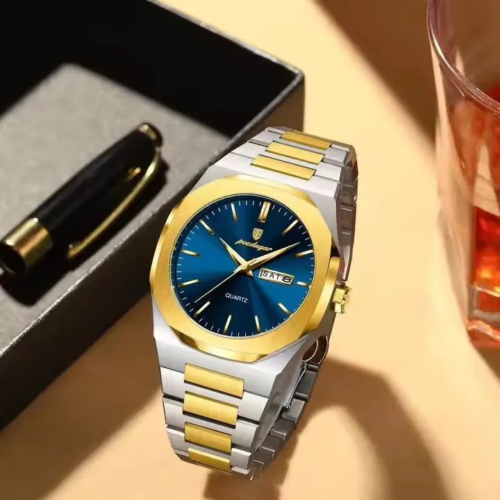 POEDAGAR 825 Men Luxury Stainless Steel Quartz Watches