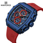 NAVIFORCE 8070 Men Quartz Wristwatch Luxury Chronograph Casual Clock Sport Waterproof Multifunctional Watch Silicone Strap