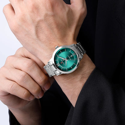 NAVIFORCE 9254 Men's Business Quartz Watch Waterproof Luminous Hands Calendar Display Stainless Steel Strap