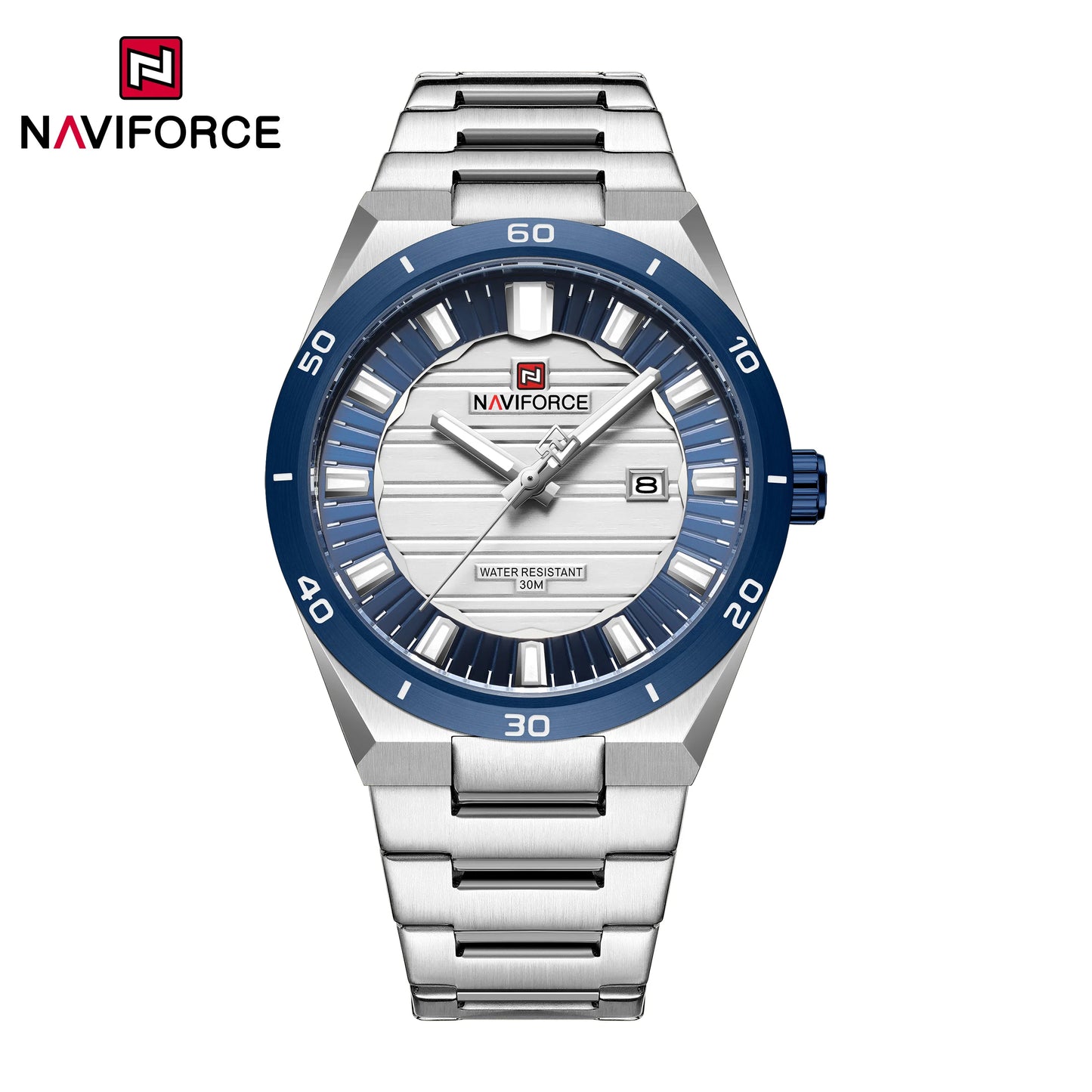 NAVIFORCE 9268 Man Watch Men's Top Brand Luxury Stainless Steel Business Quartz Watches Men Waterproof Luminous Date Wristwatch