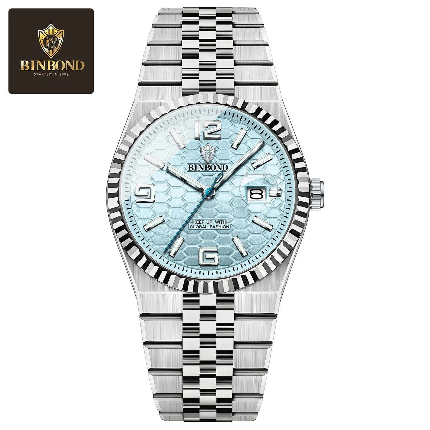 BINBOND New 8181 Hot Selling Business Fashion Men's Quartz Watch Waterproof Night Light Calendar Casual Men's Quartz Watch 2026